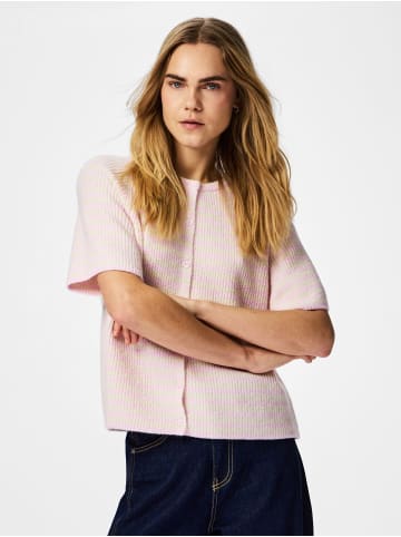 Pieces Strickjacke in Roseate Spoonbill