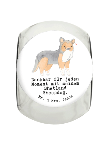 Mr. & Mrs. Panda Bonbonglas Shetland Sheepdog Moment mit Spruch in Weiß