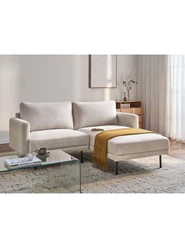 Beliani Ecksofa BREDA in Beige/Schwarz - (W) 192 x (H) 85 x (L) 155 cm linksseitig
