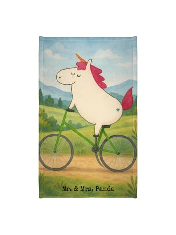 Mr. & Mrs. Panda Gästehandtücher Einhorn Radfahrer Design ohne S... in Weiß