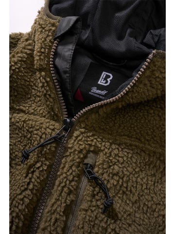 Brandit Jacke "Women Teddyfleece Jacket Hooded" in Grün