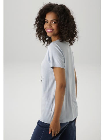 Aniston CASUAL T-Shirt in hellblau-türkis-schwarz