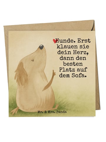 Mr. & Mrs. Panda Klappkarte Hund Liebe Design mit Spruch in Weiß