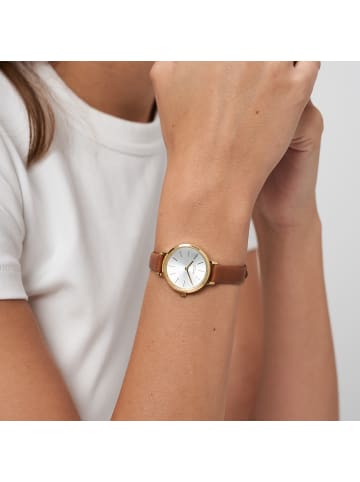 s.Oliver Armbanduhr zeitlos und elegant in braun