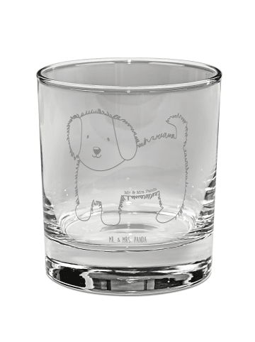 Mr. & Mrs. Panda Tumbler Glas Hund Flauschig ohne Spruch in Transparent