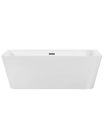 Beliani Badewanne HASSEL in Weiß/Silber - (W) 80 x (H) 60 x (L) 170 cm