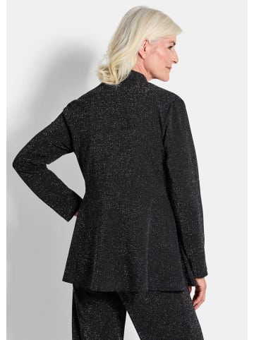 GOLDNER Jerseyblazer Glänzender Festblazer mit Schalkragen in schwarz / silberfarben