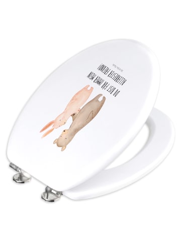 Mr. & Mrs. Panda Klodeckel Bär und Hase Umarmen mit Spruch in Weiß