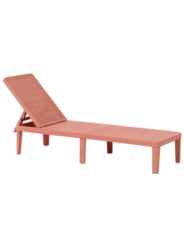 Beliani Gartenliege OSSIMO in Rot - (W) 55 x (H) 35 x (L) 190 cm