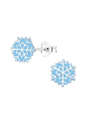 Alexander York Ohrstecker SCHNEEFLOCKE hellblau in 925 Sterling Silber, 2-tlg. in light-blue