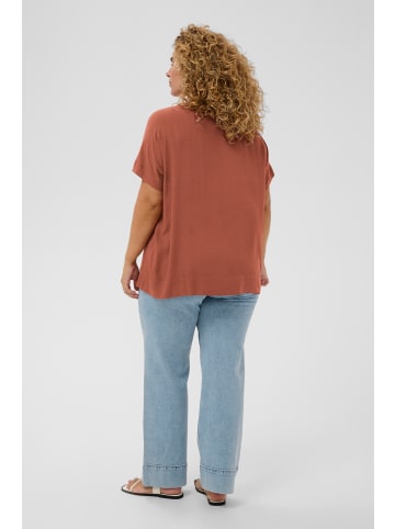 KAFFE curve Kurzarm-Bluse KCmina Regular fit in Henna