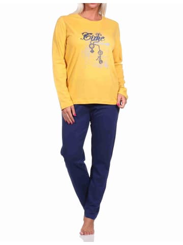 NORMANN langarm Schlafanzug Pyjama - 70601 in gelb