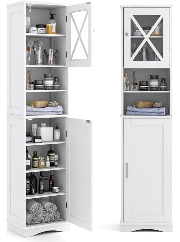 COSTWAY Badezimmerschrank schmal in Weiß