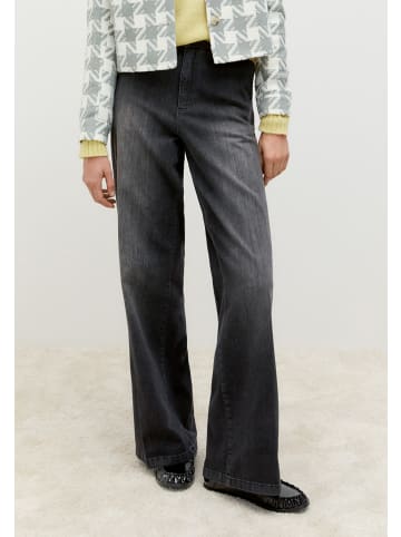 More & More cleane, weite Jeans in dark grey denim