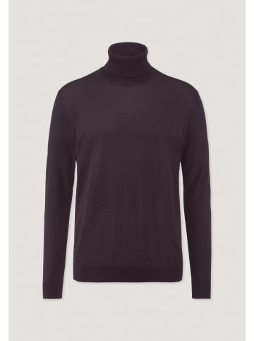 Hessnatur Strick Rollkragen Pullover in schwarzbeere