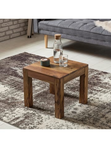 KADIMA DESIGN Couchtisch Massivholz 45x40x45 cm Wohnzimmertisch braun in Massivholz