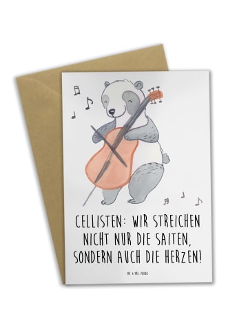 Mr. & Mrs. Panda Glückwunschkarte Zeichenllo Herz mit Spruch in Weiß