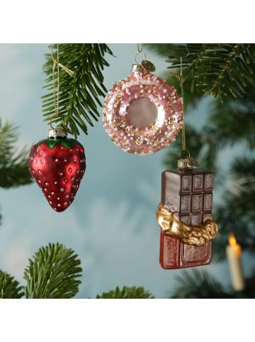MARELIDA Weihnachtsbaumschmuck Donut Erdbeere Schokolade in bunt