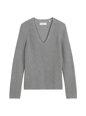 Marc O'Polo V-Neck-Strickpullover relaxed in grey granite melange