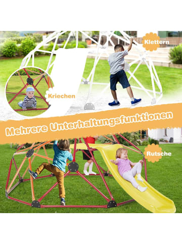 COSTWAY Kletterkuppel mit Rutsche ab 3 Jahren in Orange