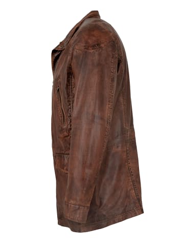 MADDOX Lederjacke Lammnappa dunkles in Dunkelcognac