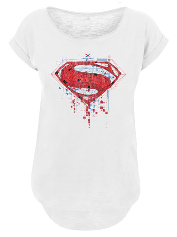 F4NT4STIC Long Cut T-Shirt DC Comis Superhelden Superman Geo Logo in weiß