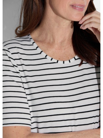 GOLDNER Kurzgröße:  Shirt in weiß / schwarz / geringelt