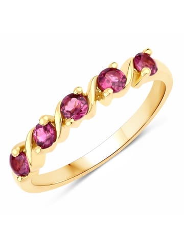 Rafaela Donata Ring Sterling Silber gelbvergoldet Rhodolith rosa-rot in gelbgold