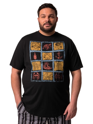 Men Plus Kurzarm T-Shirt in schwarz