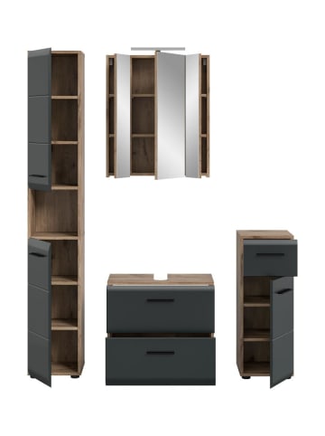 ebuy24 Badmöbelset Ice Schwarz 150 x 46 cm