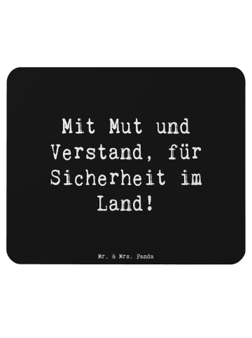 Mr. & Mrs. Panda Mauspad Spruch Polizist Mut Verstand mit Spruch in Schwarz