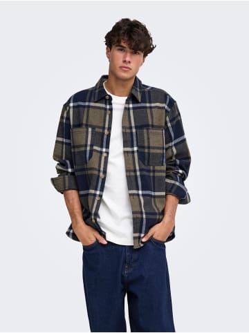 ONLY & SONS Overshirt in Navy Blazer 1