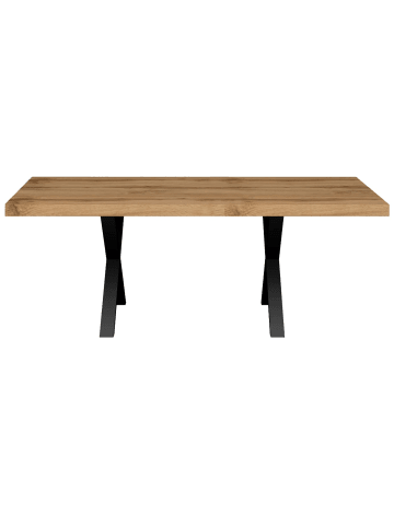 58 aufm Kessel ESSTISCH Elgin 4 210x80x100 Metall+Holzwerkstoff Schwarz/Wotan Eiche