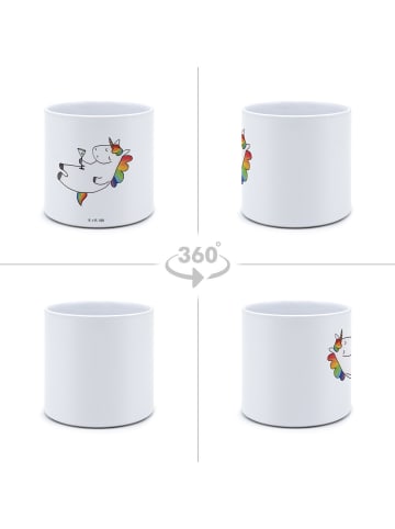 Mr. & Mrs. Panda XL Blumentopf Einhorn Cocktail ohne Spruch in Weiß