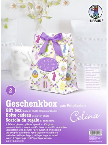 Buntpapierfabrik Ludwig Bähr Geschenkbox Celina 9,5x12,5x5cm Packung mit 5 Stück Motiv: 02