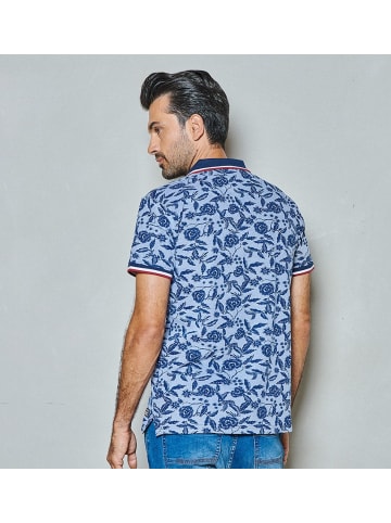 Twinlife Polo-Shirt allover print floral in Blau