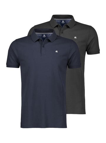 Lerros Poloshirt Basic in Dunkelblau / schwarz