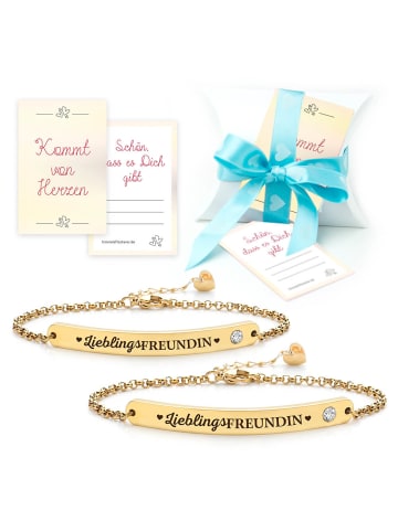 Himmelsflüsterer  Armbandset "Lieblingsfreundin" mit Geschenkbox & Grußkarte in Gold