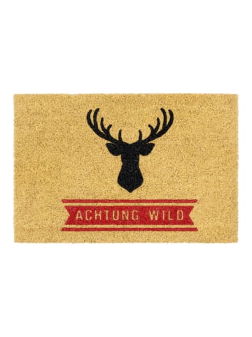 GMD Living Kokosmatte SOUTO "Achtung Wild" in Farbe Hellbraun