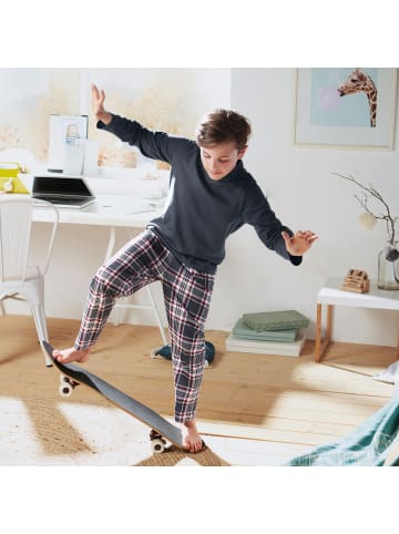 Erwin Müller Single-Jersey Kinder-Schlafanzug in anthratzit