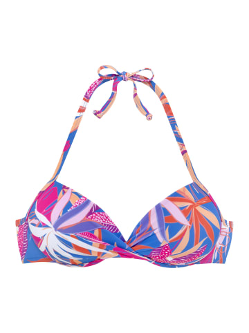 Buffalo Push-Up-Bikini-Top in blau-pink bedruckt