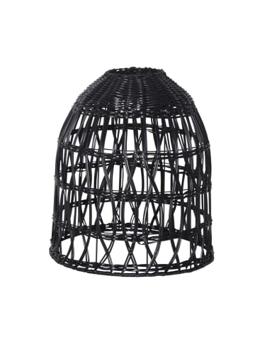 MARELIDA Lampenschirm in Rattanstil für Innen/Außen H: 33cm in schwarz