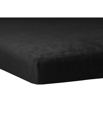 Traumschlaf Spannbettlaken Flauschbiber Topper in schwarz