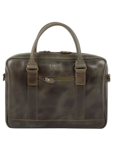 Buckle & Seam Everett Aktentasche Leder 38 cm Laptopfach in olive