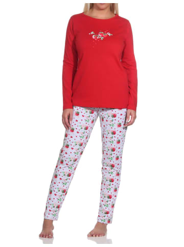 NORMANN Schlafanzug langarm Pyjama - 78591 in rot