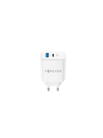 FOREVER Forever TC-07-30AC PD QC Ladegerät 1x USB-C 1x USB 30W weiß in Weiß