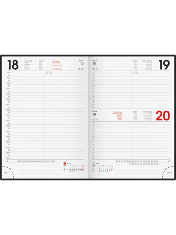 BRUNNEN Buchkalender 795 A5 1 Tag/Seite Balacron-Einband schwarz 2026