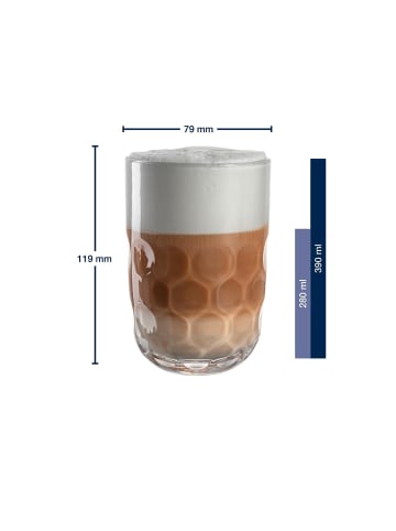 LEONARDO 6er Set Latte Macchiato Gläser (1) Gocce in Transparent 390 ml in transparent