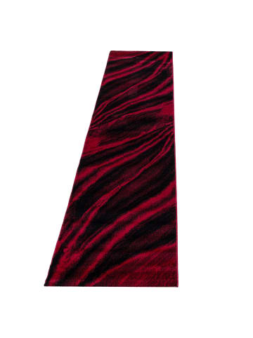 KADIMA DESIGN Teppich Kurzflor Waschbar Wellen ASPEN Strapazierfähig OEKO-TEX in Rot