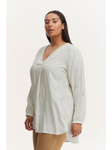 Fransa Langarmbluse FPCOYA TU 1 20611094  Bluse mit V-Ausschnitt in Weiß